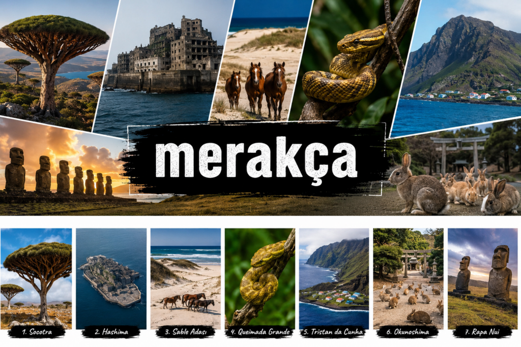 Yemen'deki Socotra Adası ve ejderha kanı ağaçları