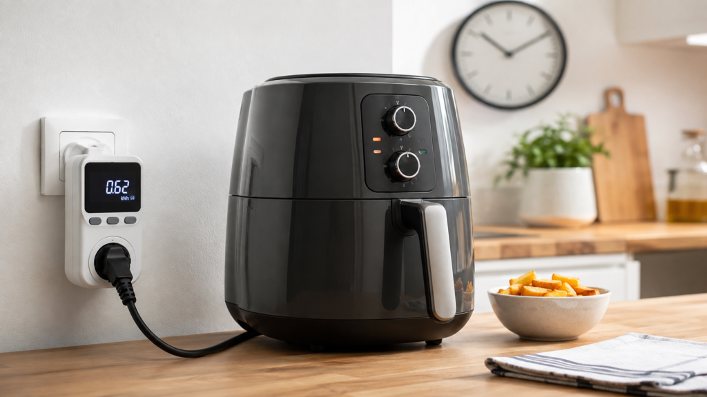 Enerji ölçer ile airfryer elektrik tüketiminin ölçülmesi