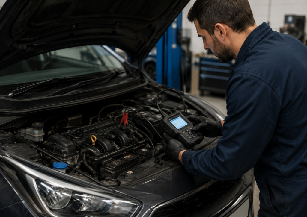 Marş basmasına rağmen çalışmayan otomobil motorunun kontrol edilmesi