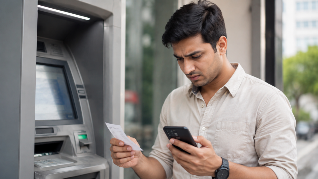 ATM para sıkışması sonrasında mobil bankacılıktan hesap hareketlerini kontrol eden kullanıcı