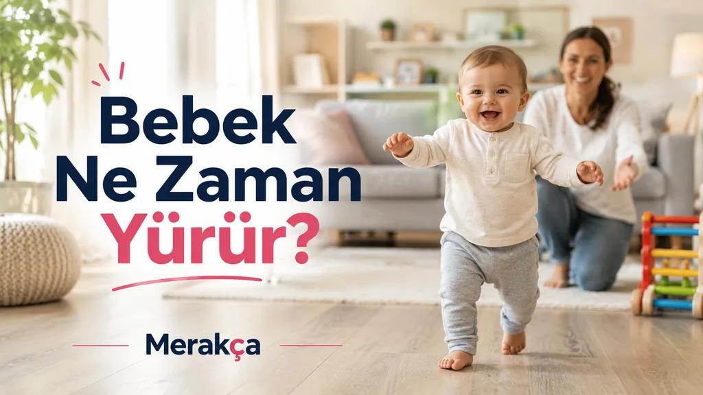 Desteksiz ilk adımlarını atan bebek