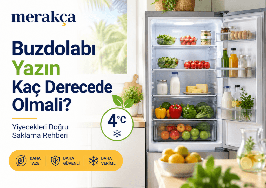Yazın ideal buzdolabı ayarı 3-4 derece, dondurucu ayarı -18 derece