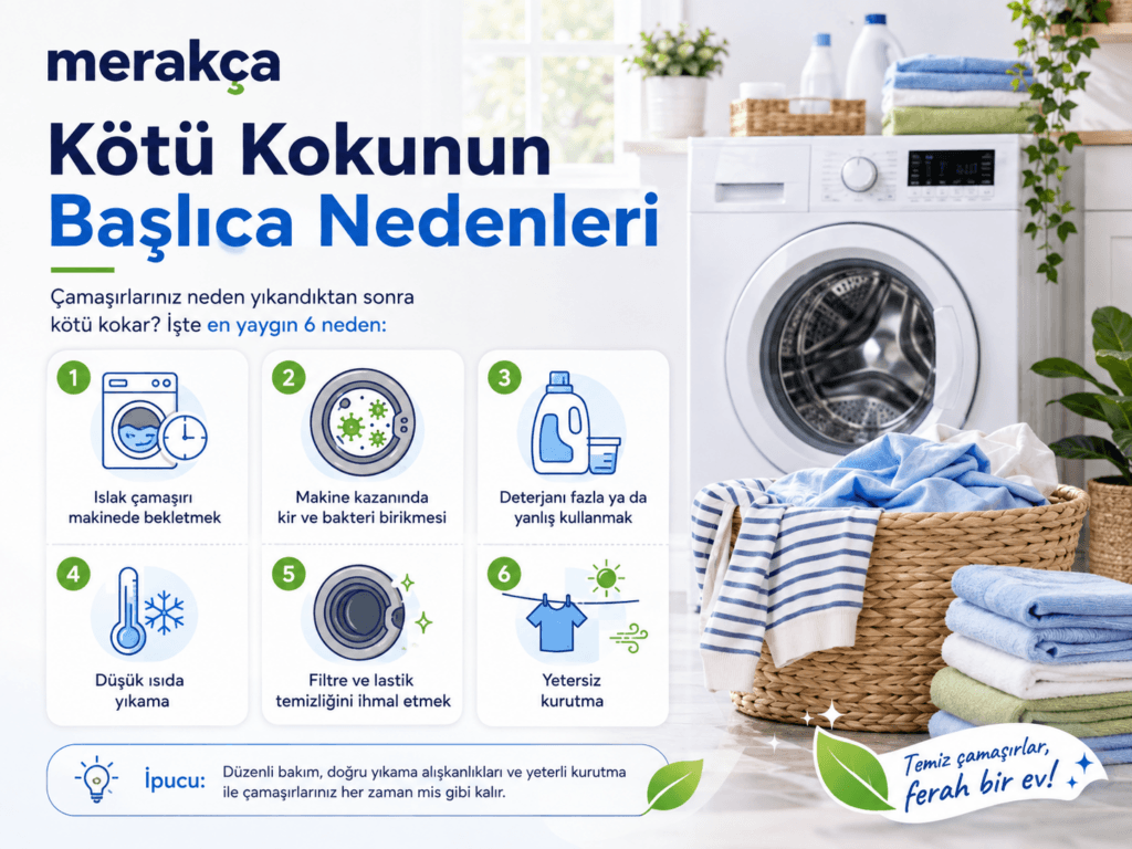 Çamaşırlarda kötü koku oluşmasının başlıca nedenleri