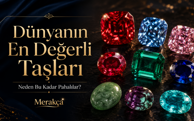 Dünyanın en değerli taşlarını gösteren lüks mücevher kompozisyonu