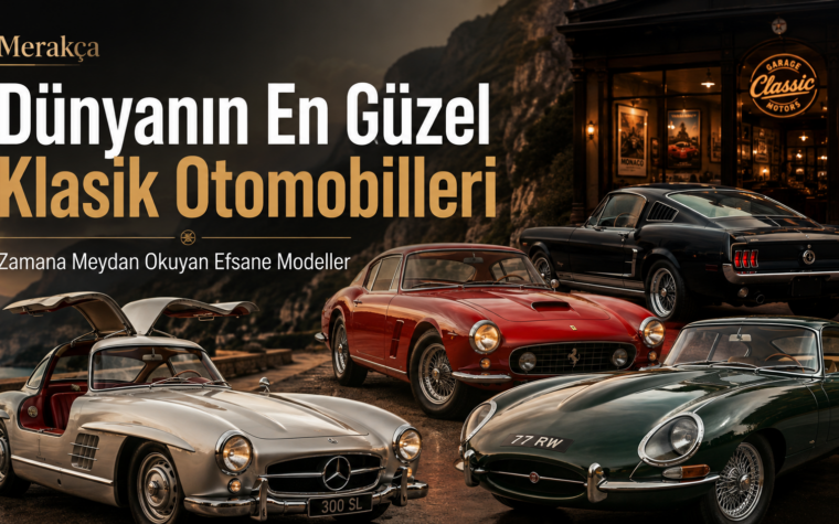 Dünyanın en güzel klasik otomobilleri arasında Mercedes 300 SL, Jaguar E-Type, Ferrari 250 GTO ve Ford Mustang