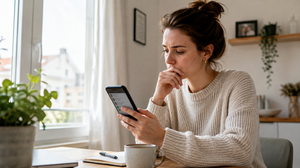 Telefonuna bakarak eski sevgilisinden mesaj gelip gelmediğini kontrol eden kişi