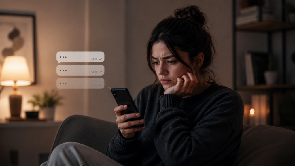 Mesajlarına cevap alamayan kişinin telefon ekranına bakması