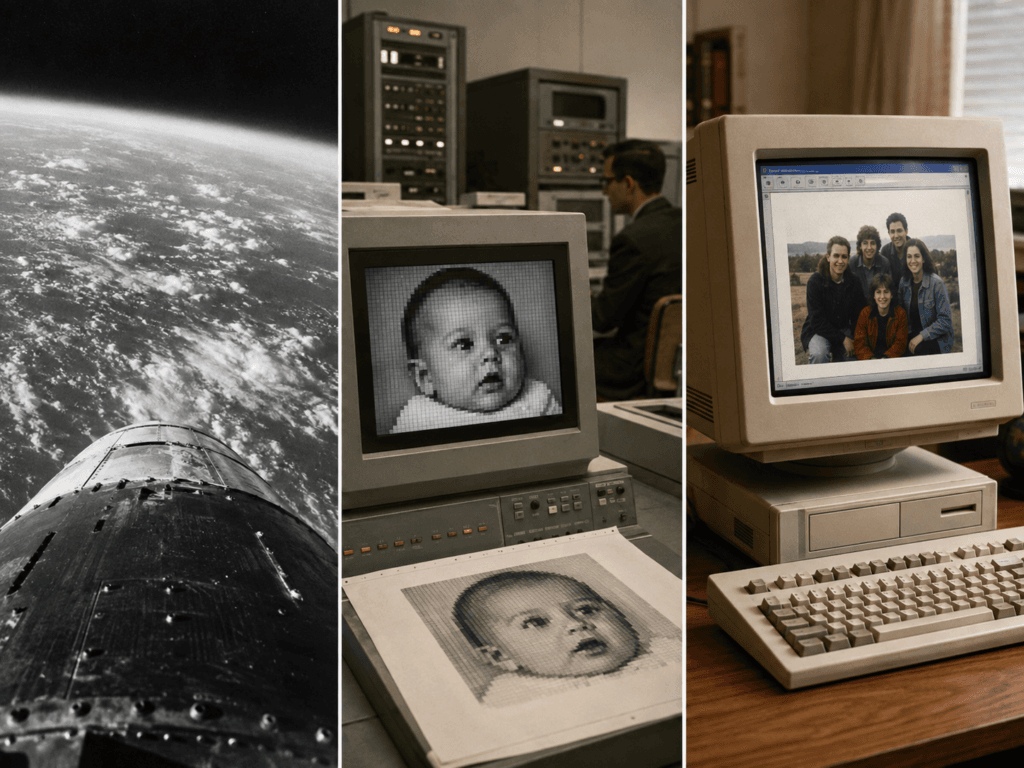 İlk dijital fotoğraf teknolojisi ve internette yayımlanan erken dönem görüntüler