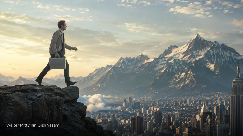 Walter Mitty’nin Gizli Yaşamı filminde dağlara doğru yolculuk yapan adam