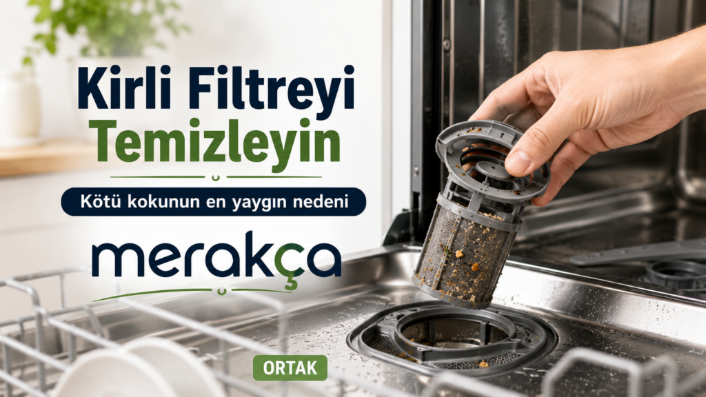 Kötü kokuyu gidermek için bulaşık makinesi filtresinin temizlenmesi