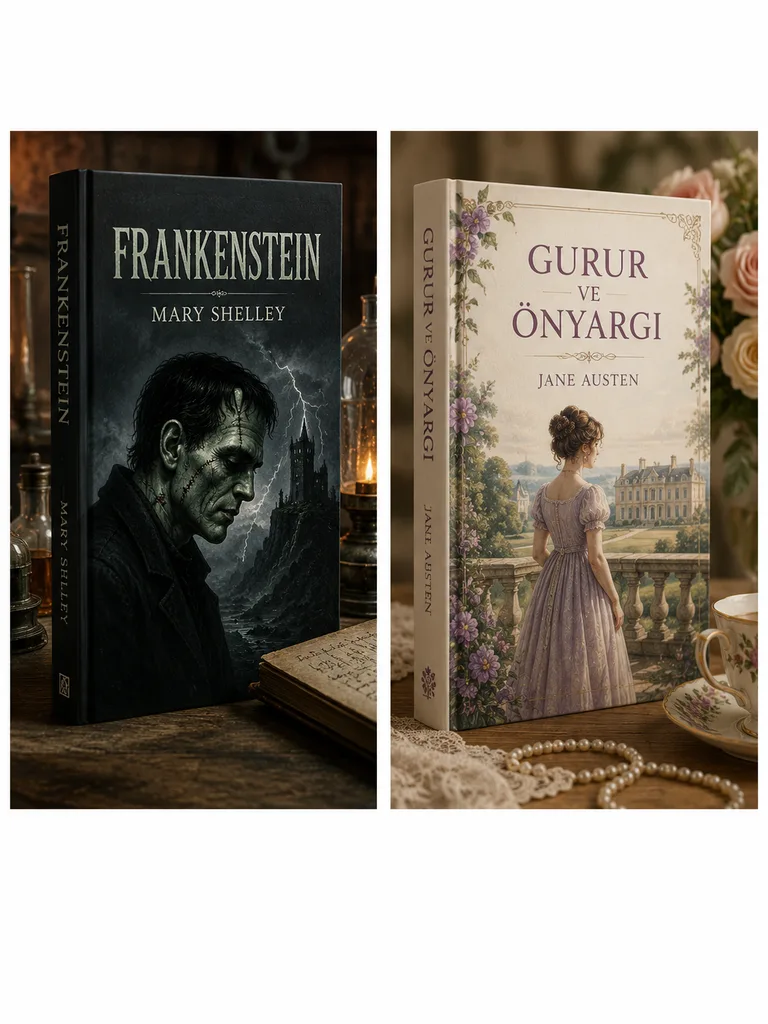 Mary Shelley’nin Frankenstein romanı, bilim, sorumluluk ve yalnızlık temalarını işleyen gotik edebiyat klasiğidir.