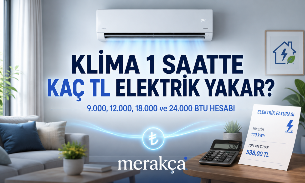 Klima 1 Saatte Kaç TL Elektrik Yakar? 9.000, 12.000, 18.000 ve 24.000 BTU Hesabı
