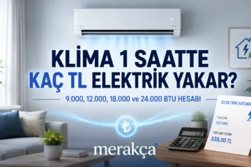 Klimanın gerçek tüketimi cihazın enerji sınıfına, oda koşullarına ve elektrik tarifesine göre değişebilir.