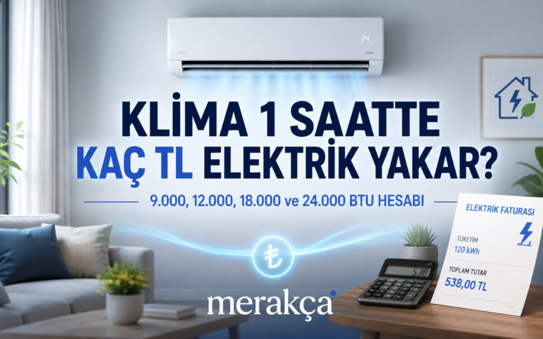 Klimanın gerçek tüketimi cihazın enerji sınıfına, oda koşullarına ve elektrik tarifesine göre değişebilir.
