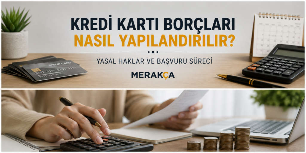 Kredi kartı borcu için ödeme planı hesaplaması ve yapılandırma başvuru sürecini gösteren görsel