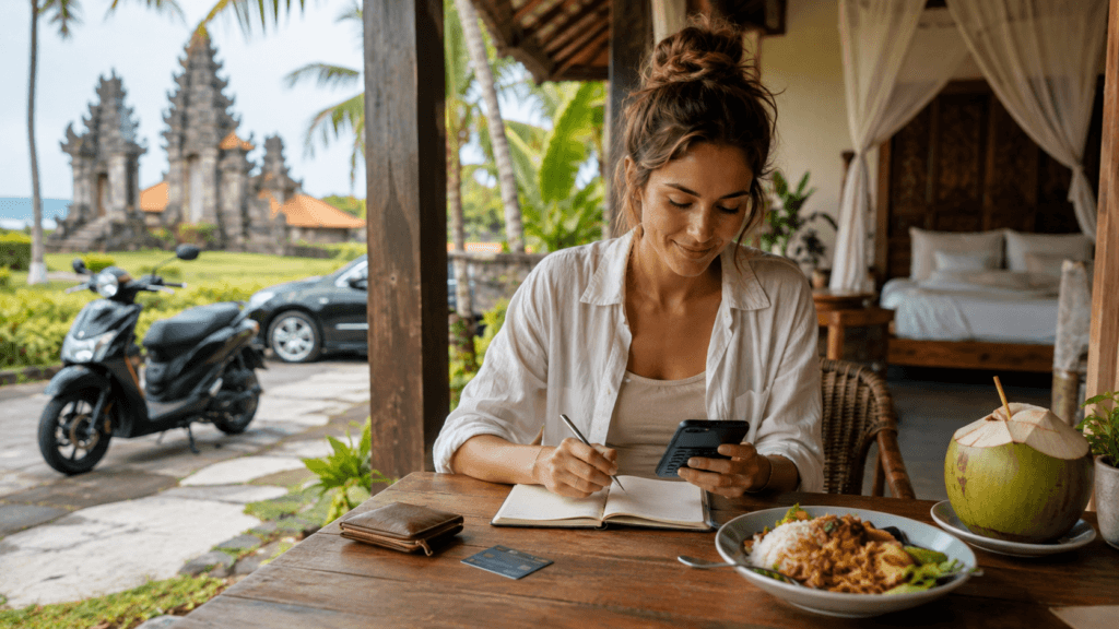Bali seyahati için günlük tatil harcamalarının planlanması