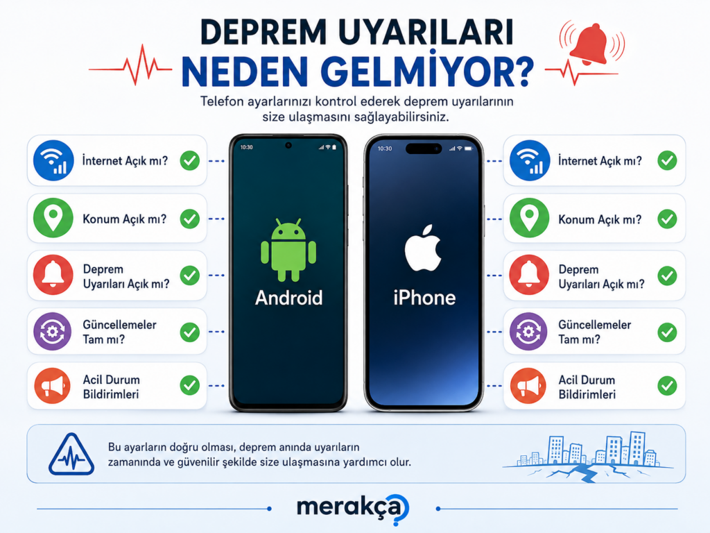 Android ve iPhone deprem uyarısı kontrol listesi