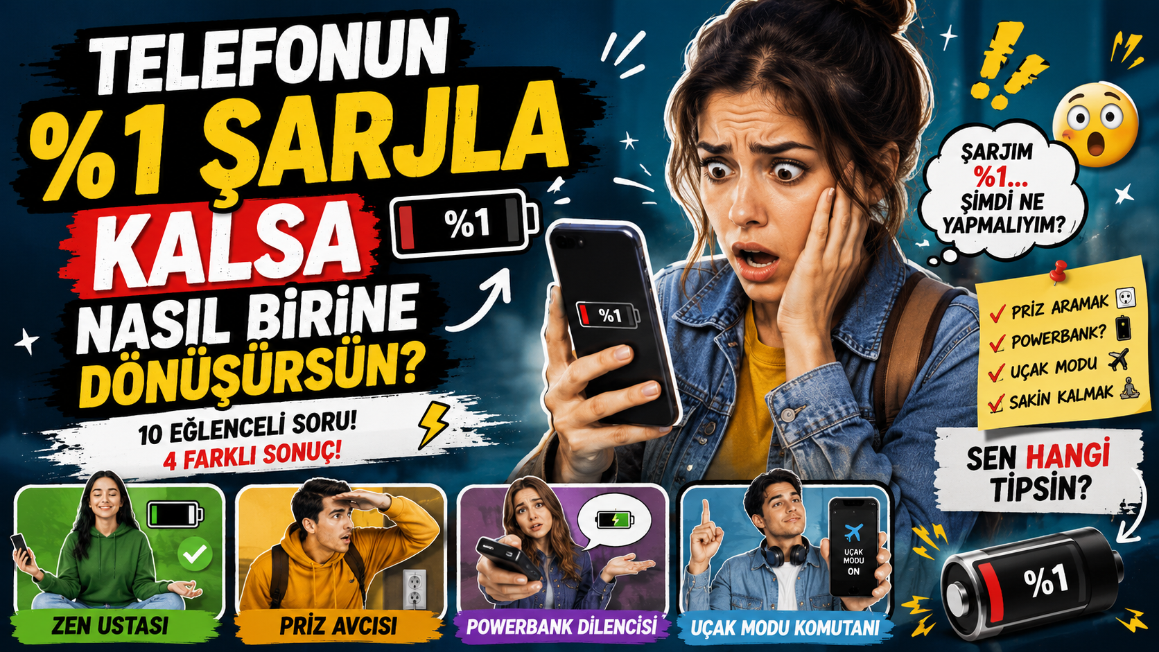 Telefonun %1 Şarjla Kalsa Nasıl Birine Dönüşürsün? 🔋😂