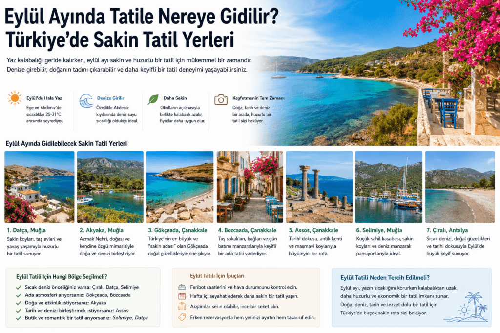 Türkiye’de eylül ayında gidilebilecek sakin sahil kasabaları