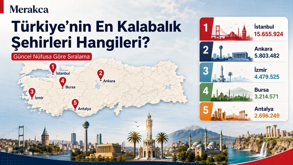 Türkiye’nin en kalabalık şehirleri ve güncel nüfus sıralamasına genel bakış.