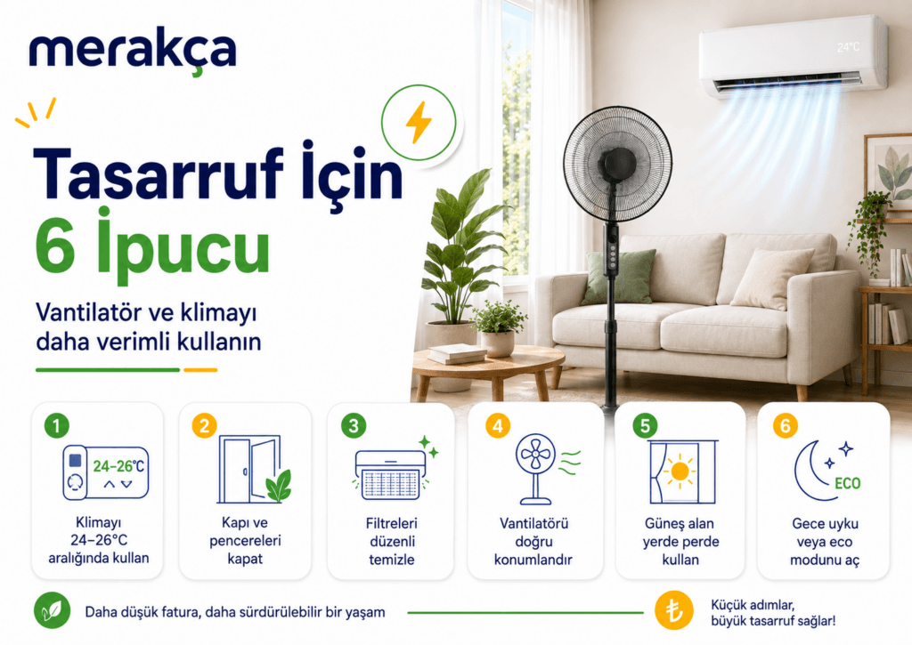 Vantilatör ve klimayı tasarruflu kullanmanın 6 yolu