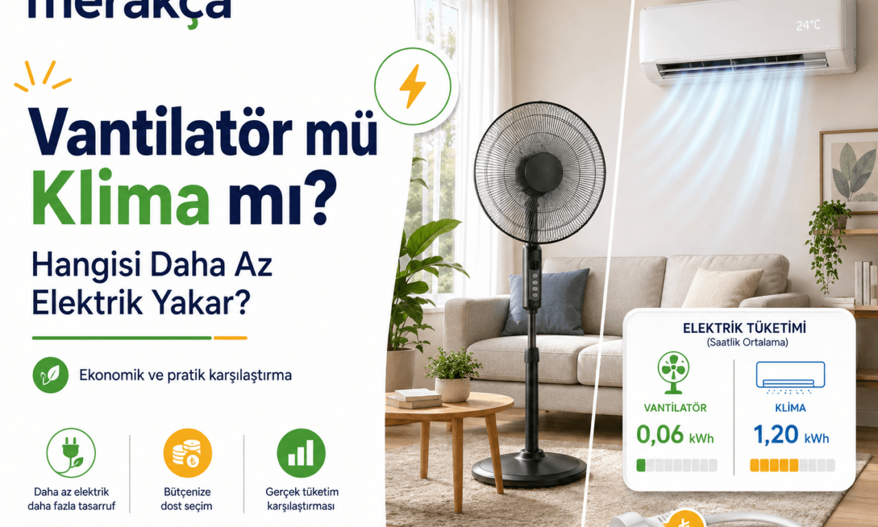 Vantilatör mü Klima mı Daha Az Yakar? Elektrik Tüketimi Karşılaştırması