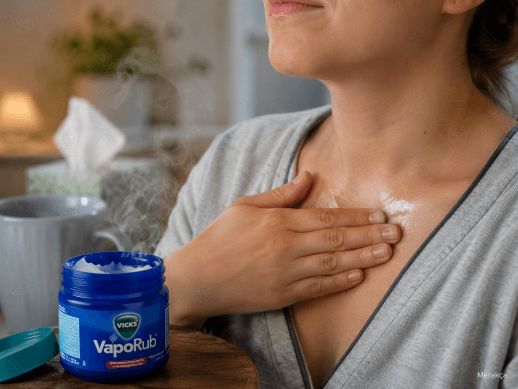 Vicks VapoRub merhemin göğüs bölgesine uygulanması