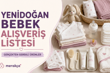 Yenidoğan bebek alışveriş listesinde bulunan kıyafet, bakım, uyku ve beslenme ürünleri