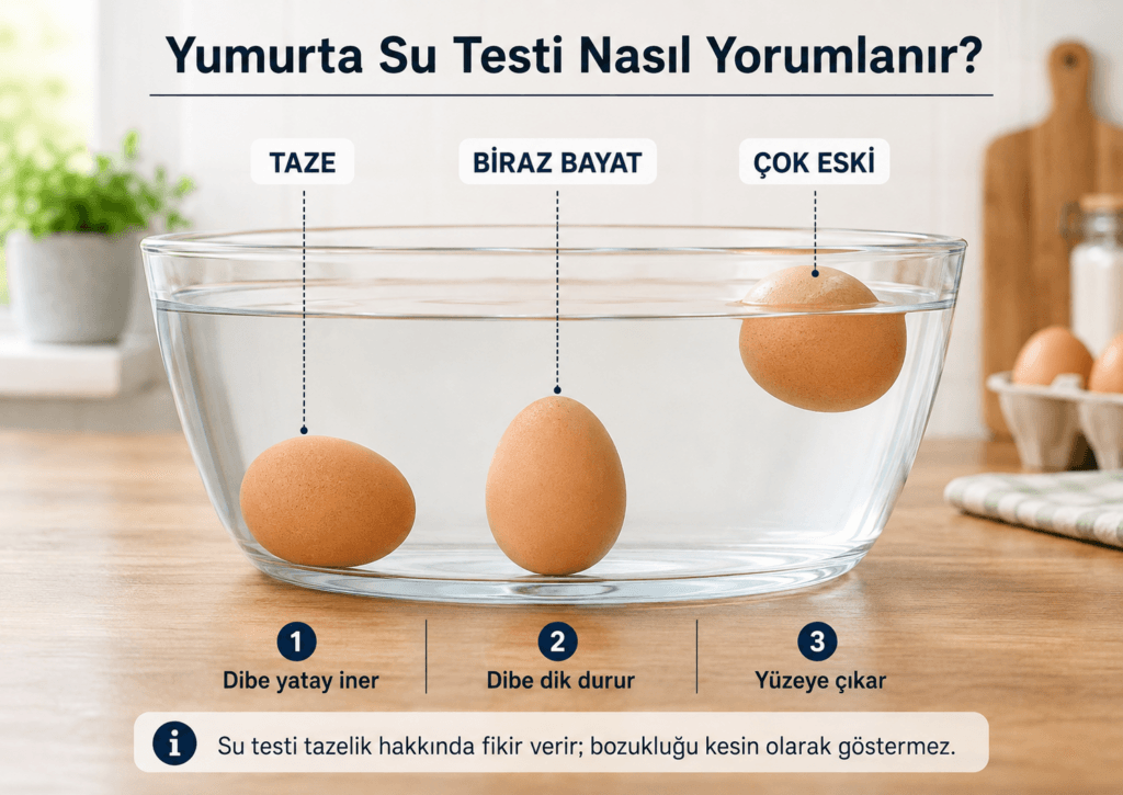 Taze ve bayat yumurta su testi sonuçları