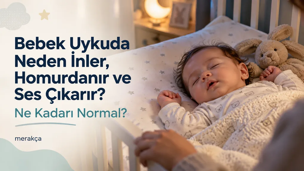 Beşiğinde uyurken yüzünü hafifçe buruşturan bebek