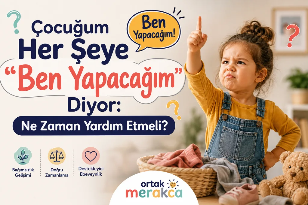Her şeyi kendi yapmak isteyen çocuklarda bağımsızlık gelişimi ve ebeveyn desteği