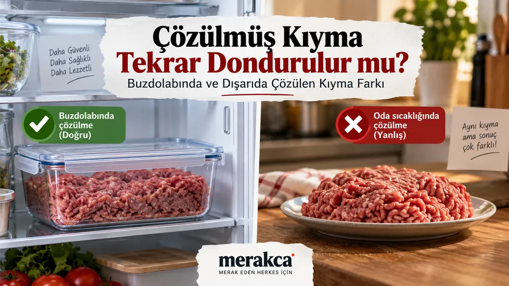 buzdolabında güvenli şekilde çözdürülen kıyma