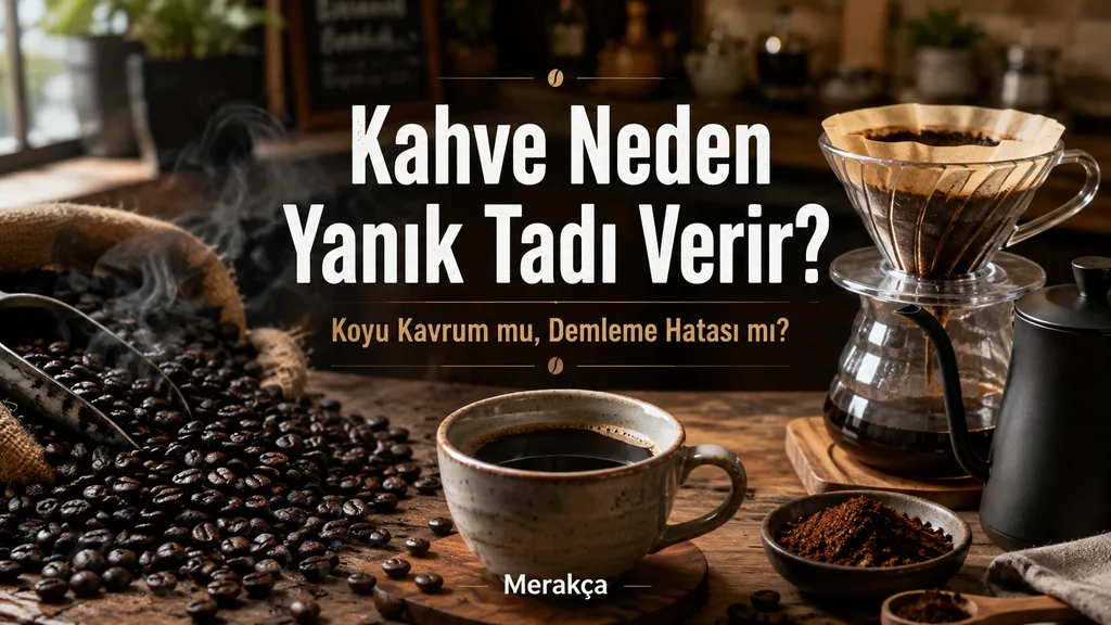Aşırı kavrulmuş veya yanlış demlenmiş koyu kahve