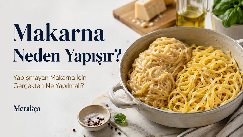 Pişirme sırasında birbirine yapışan makarna