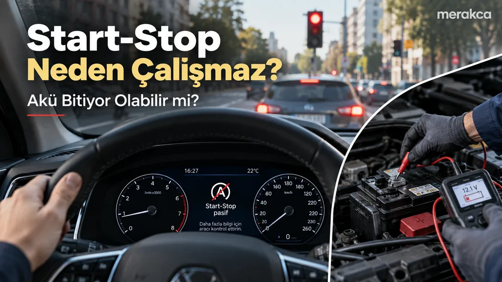 Trafik ışığında duran ve start-stop sistemi devreye girmeyen otomobil