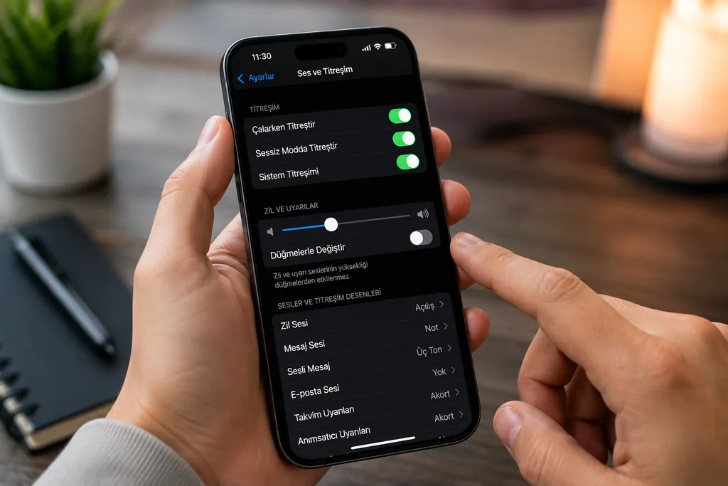 Telefon titreşim sorunu yaşandığında ses ve titreşim ayarlarının kontrol edilmesi gerekebilir.