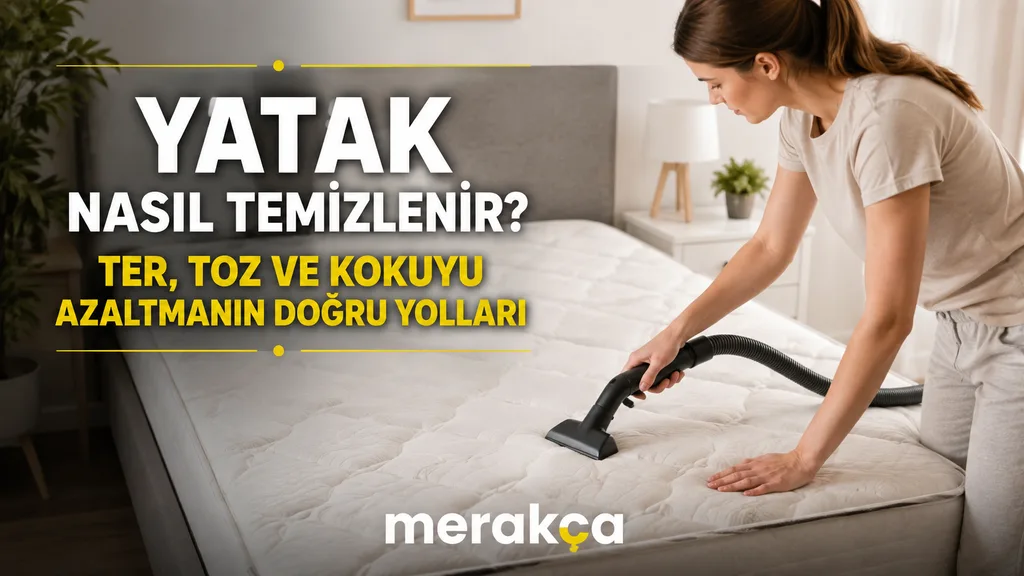 Yatak yüzeyindeki dikiş ve kenarların elektrik süpürgesiyle temizlenmesi