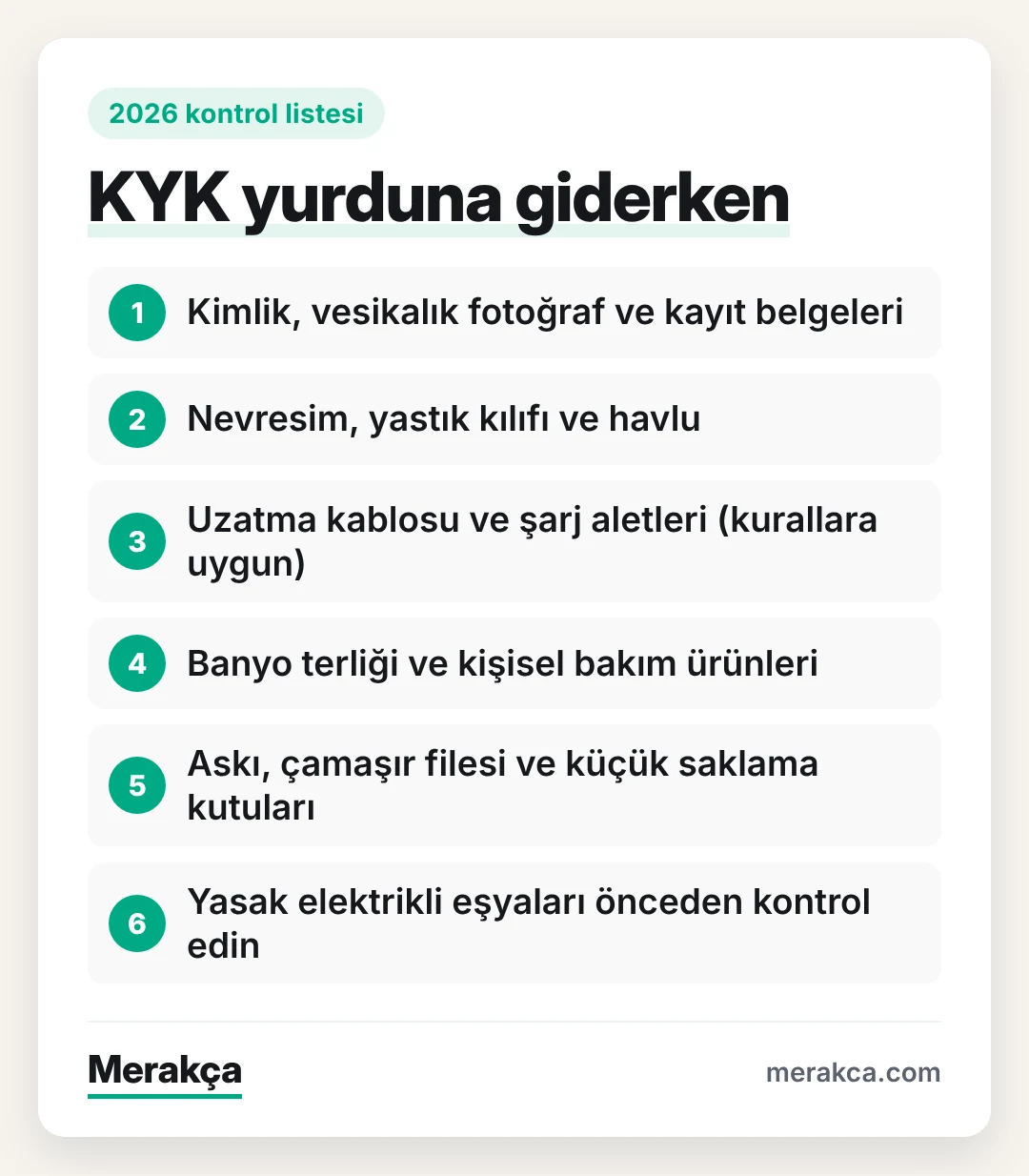 KYK yurduna giderken yanınıza almanız gereken temel eşyalar