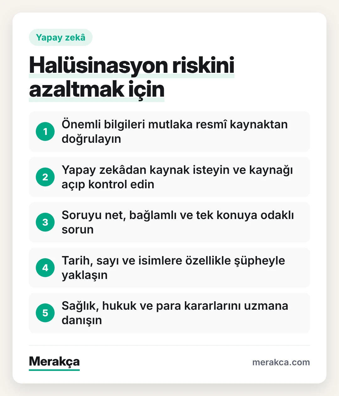 Yapay zekâ sohbet botlarının yanlış bilgi üretme riskini azaltmanın yolları
